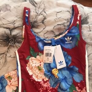 Adidas floral print midi dress